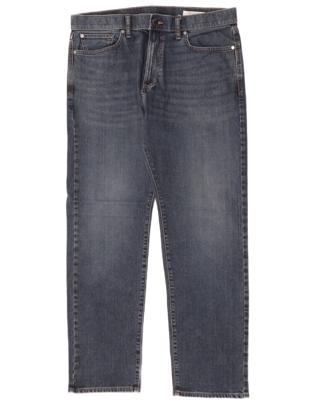 Marks & Spencer Herre Regular Fit Straight Jeans W36 L31 Blå Bomuld