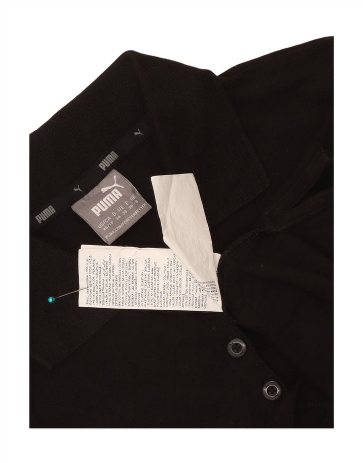 Puma Dame Polo Shirt UK 8 Small Black Bomuld