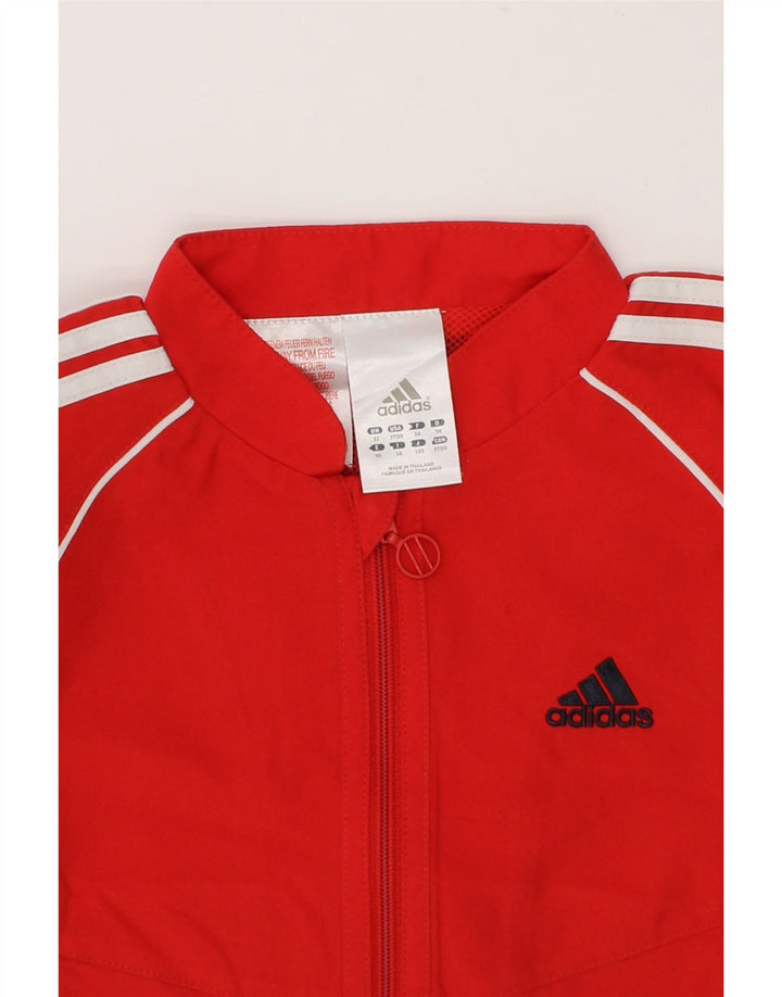 ADIDAS Girls Tracksuit Top Jacket 2-3 Years Red Colourblock Polyester Vintage Adidas and Second-Hand Adidas from Messina Hembry 