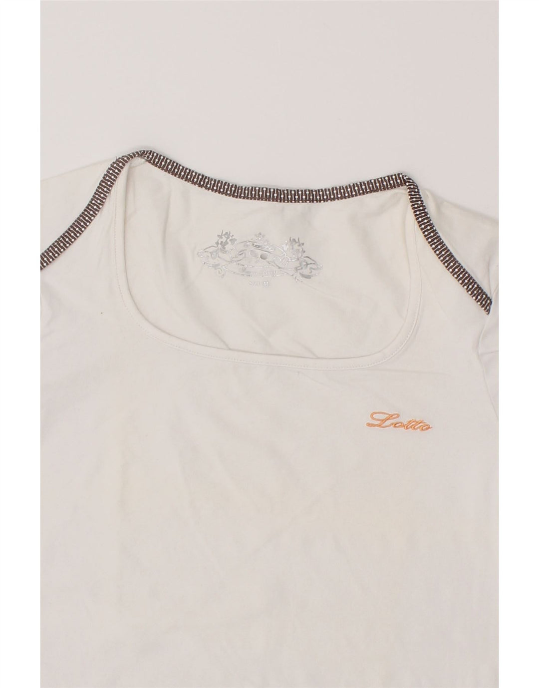 LOTTO Womens T-Shirt Top UK 12 Medium White Cotton Vintage Lotto and Second-Hand Lotto from Messina Hembry 
