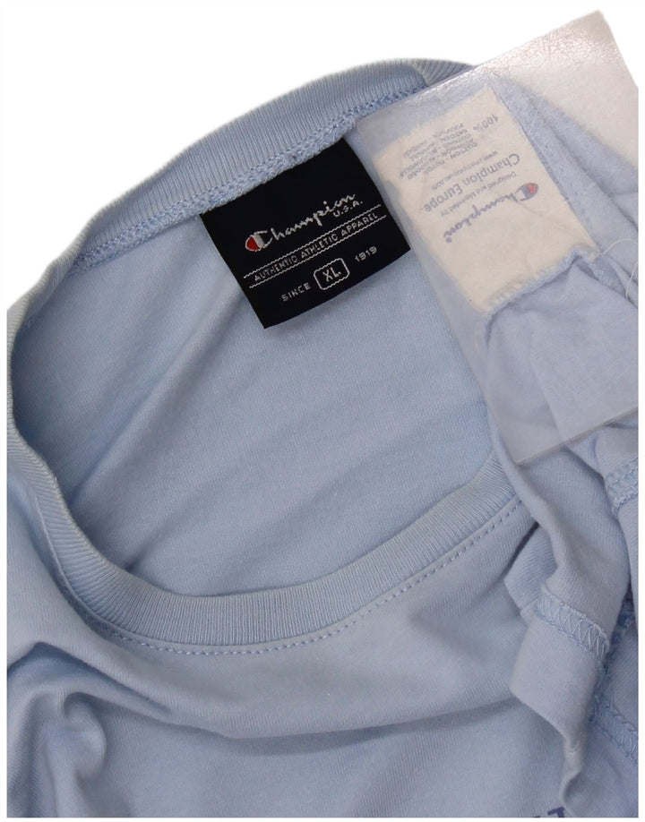 Champion Dame Grafisk Top Langærmet UK 18 XL Blå Bomuld