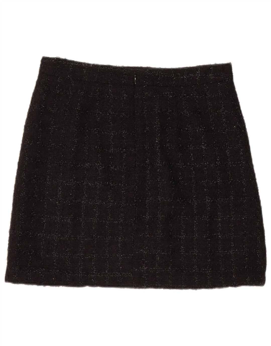 Warehouse Dame Mini-nederdel UK 10 Small W28 Black Check Polyester