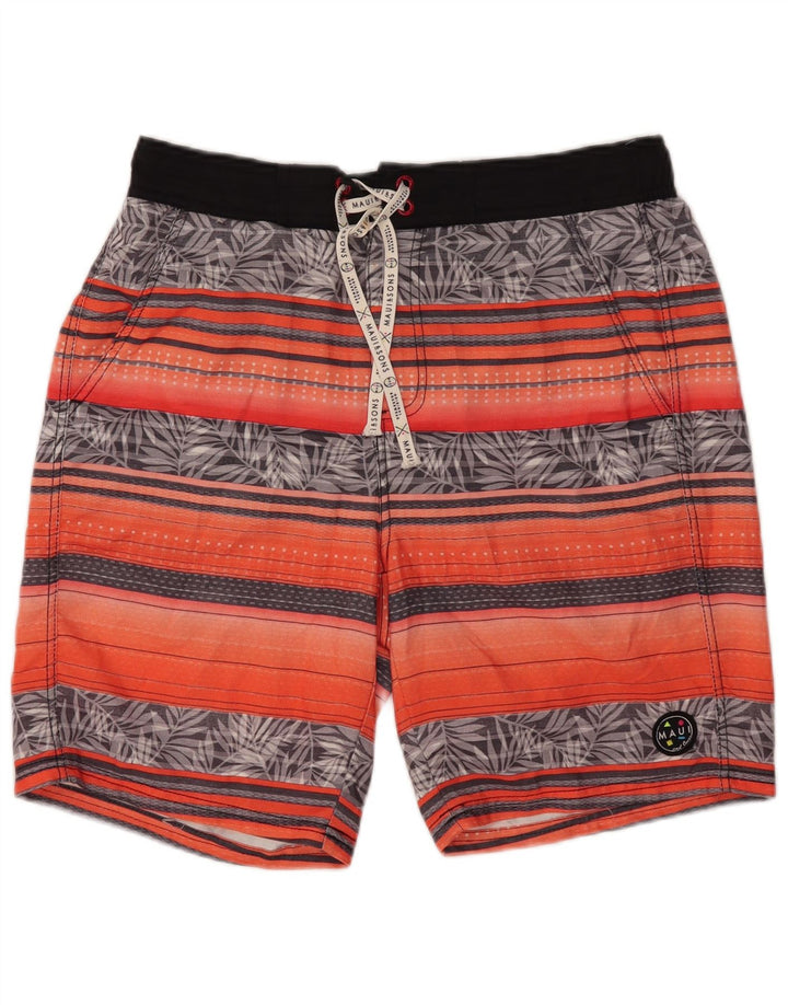 Maui and Sons Badeshorts til mænd store orange blomster polyester