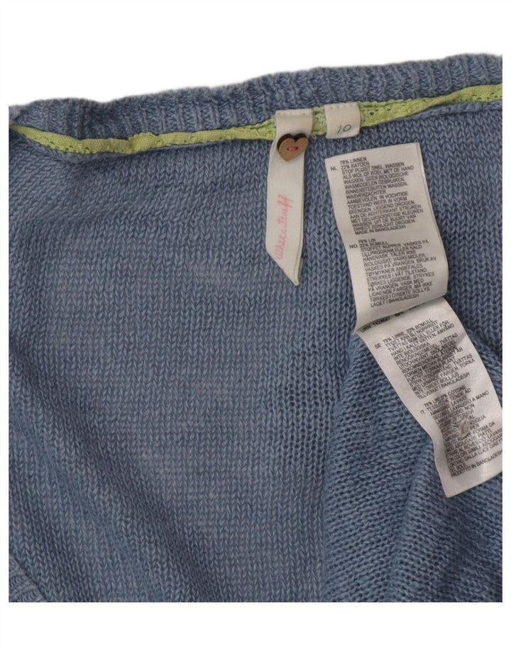 WHITE STUFF Dame Cardigan Sweater UK 10 Small Blue Linen