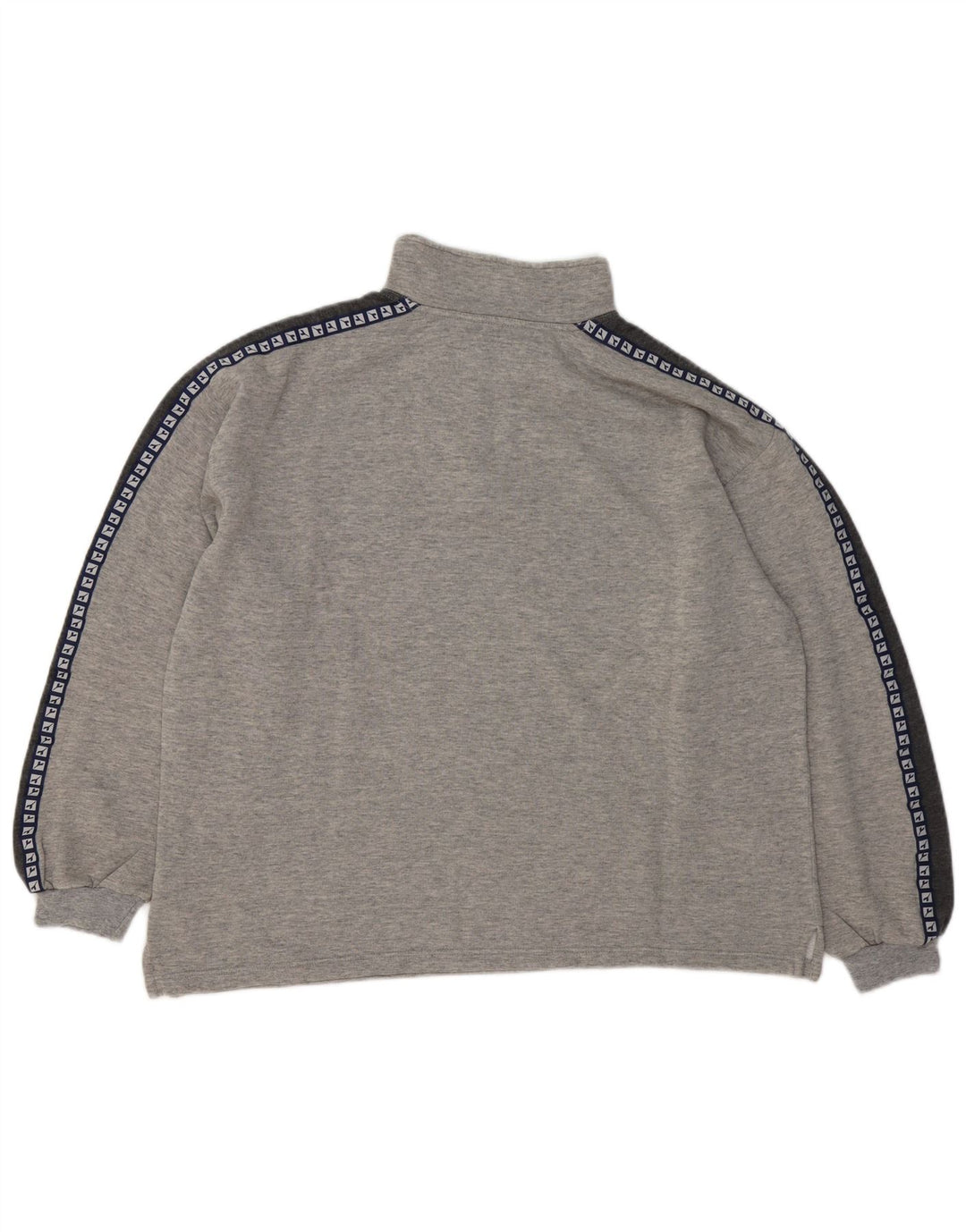 Diadora Herre grafisk sweatshirt med lynlåshals, stor grå farveblok
