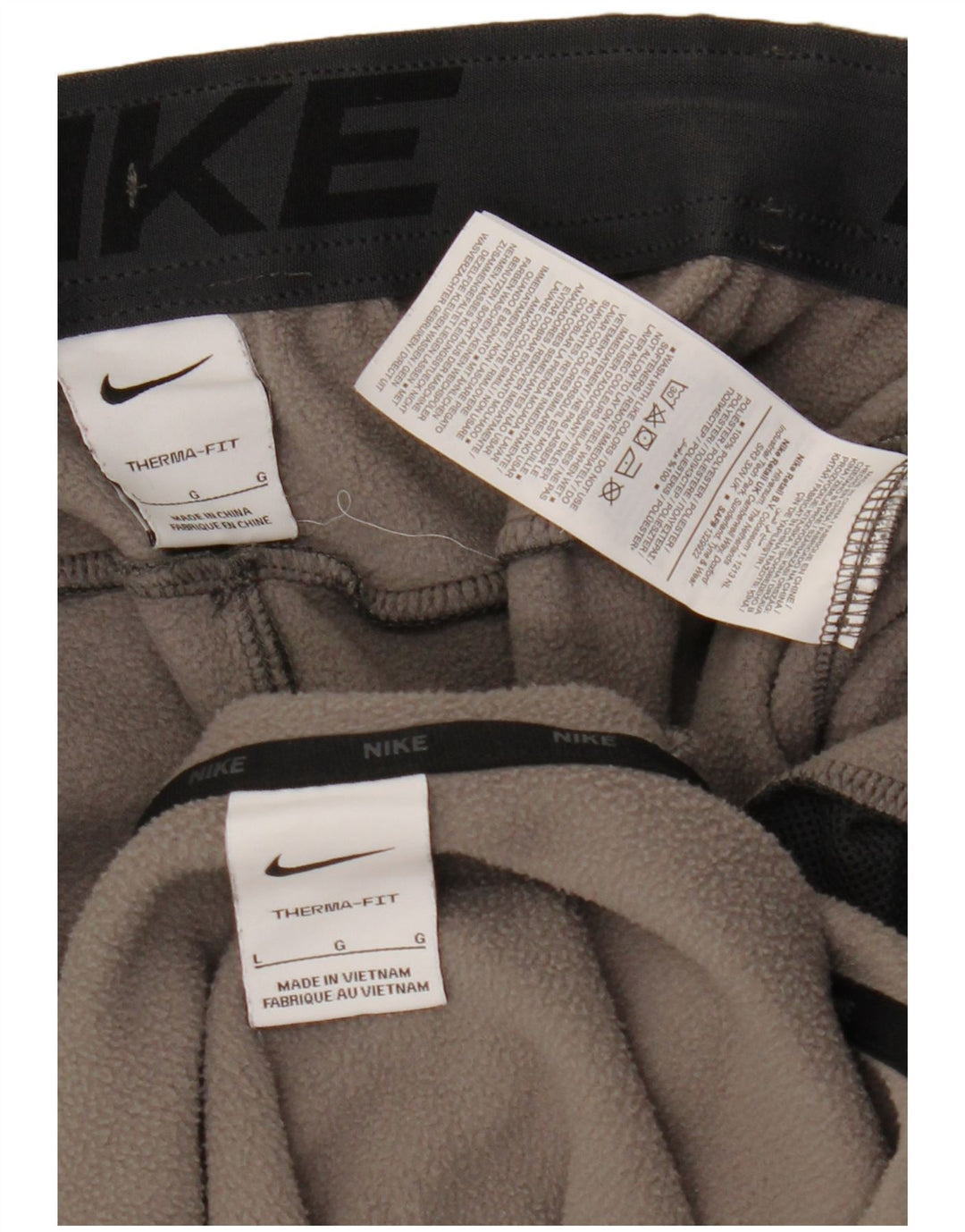 Nike Herre Therma-Fit Hel træningsdragt med hætte, stor grå flækket polyester