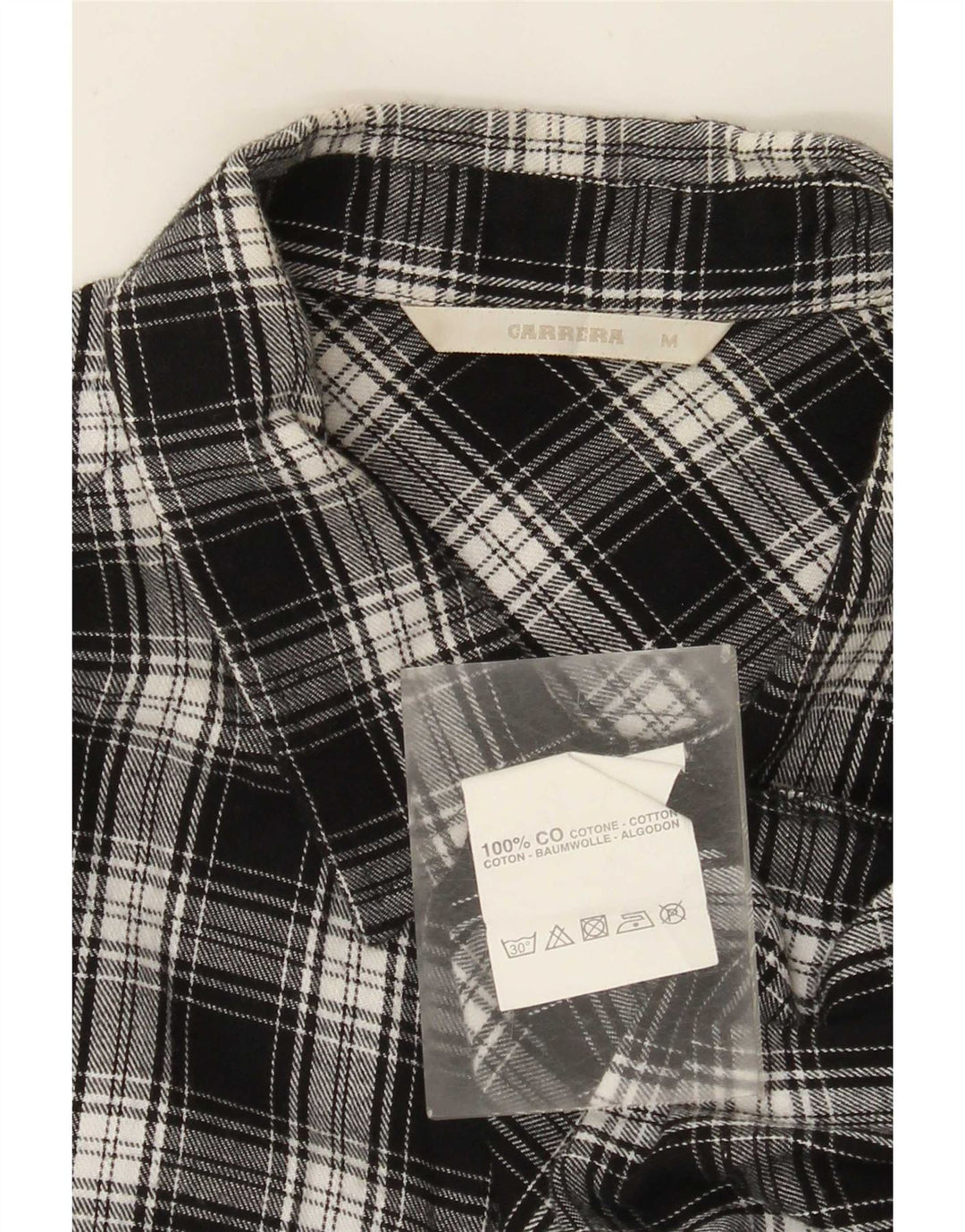 Carrera Dame Flanell Shirt UK 14 Medium Sort Plaid Bomuld