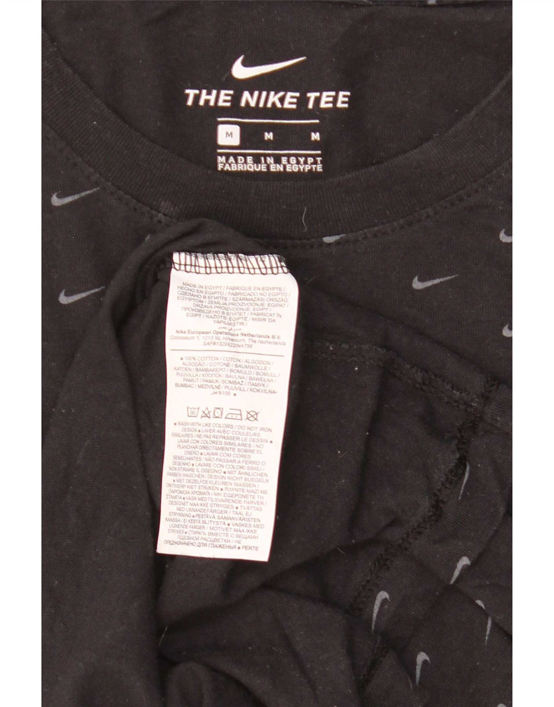 Nike Herre grafisk T-shirt Top Medium Sort Bomuld