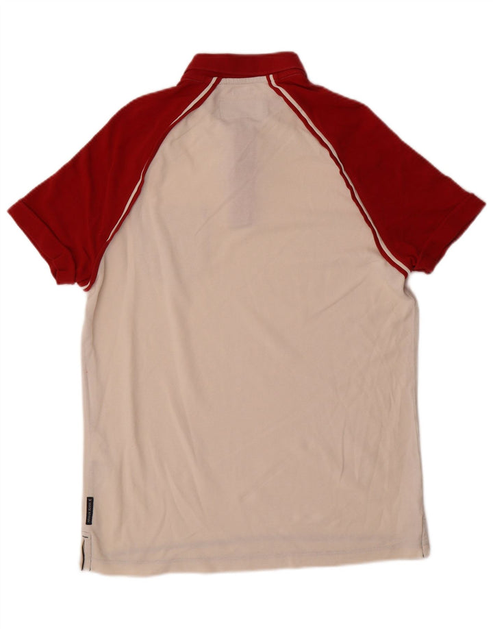 Armani Jeans Herre Regular Polo Shirt Large Off White Colourblock Bomuld