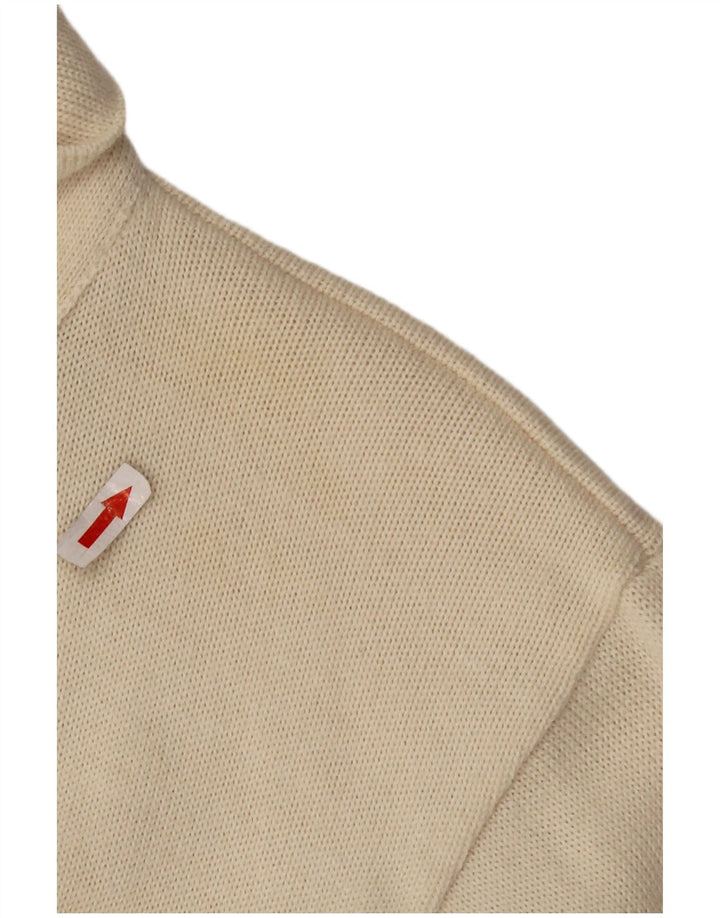 CIRO ESPOSITO Dame strik skjorte bluse UK 14 Large Off White Uld