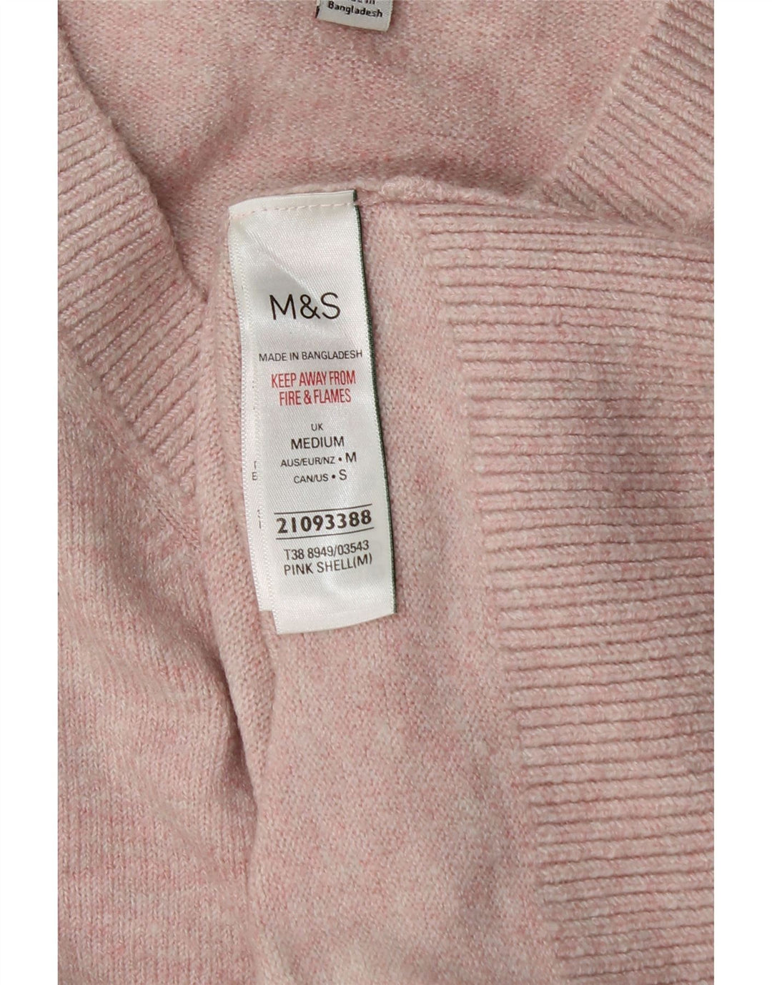 Marks & Spencer Dame Oversized V-hals sweater UK 14 Medium Pink