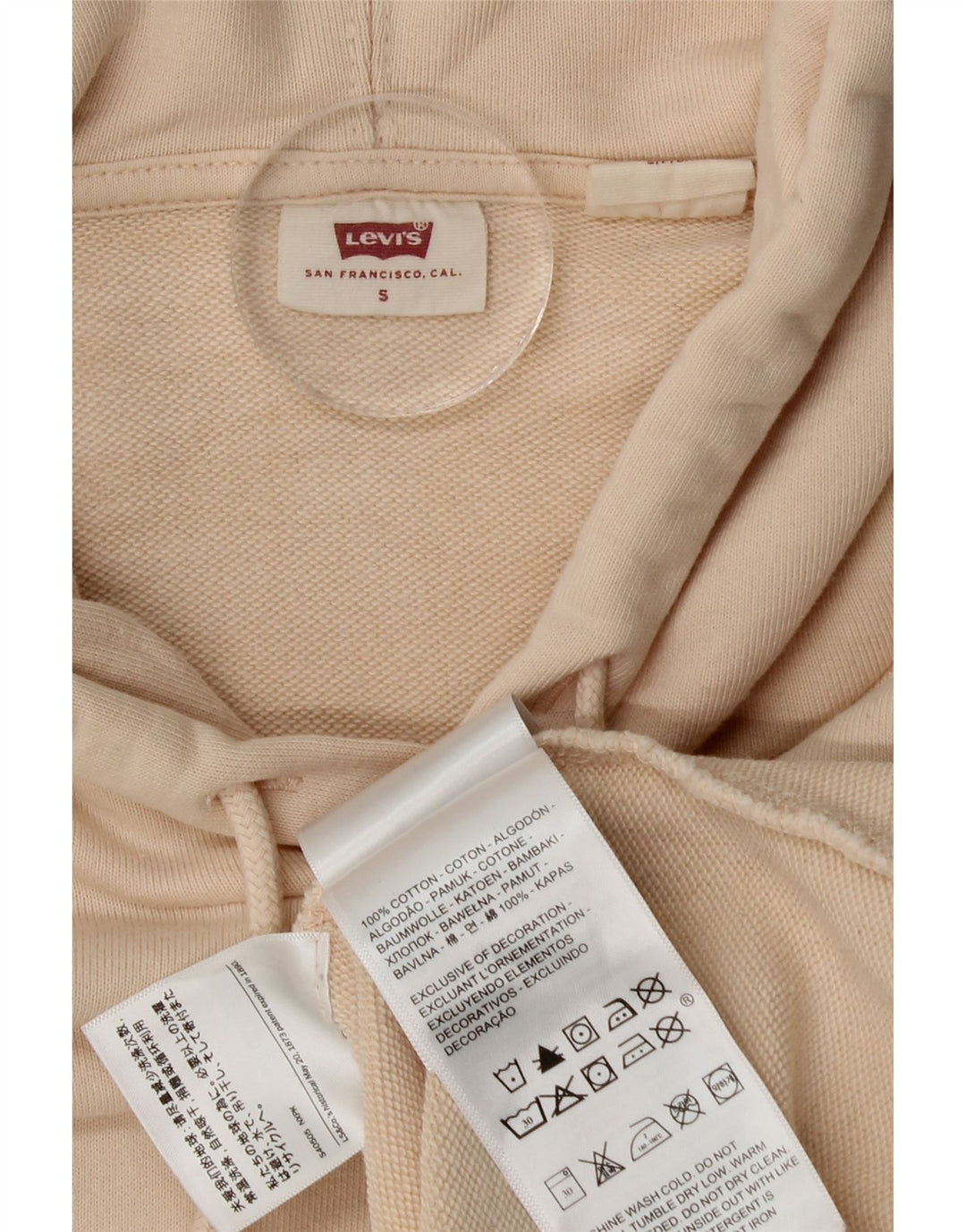 Levi's Herre hættetrøje, lille beige bomuld