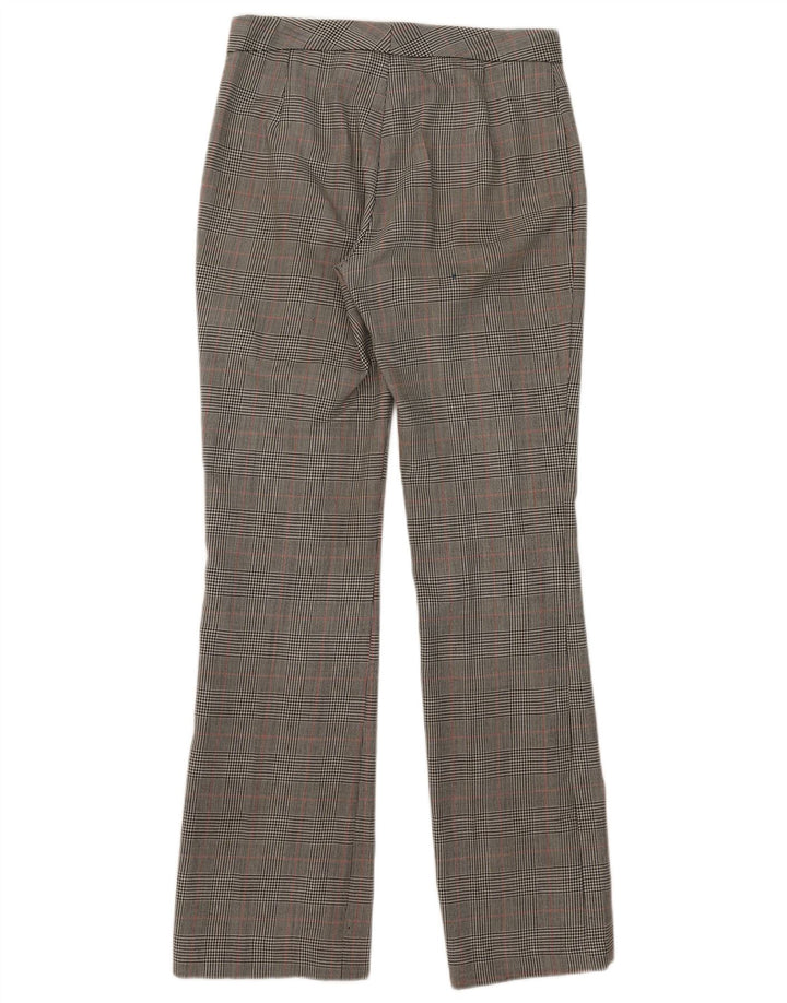 Zara Dame Bootcut Suit Bukser EU 38 Small W28 L32 Grå Houndstooth Uld