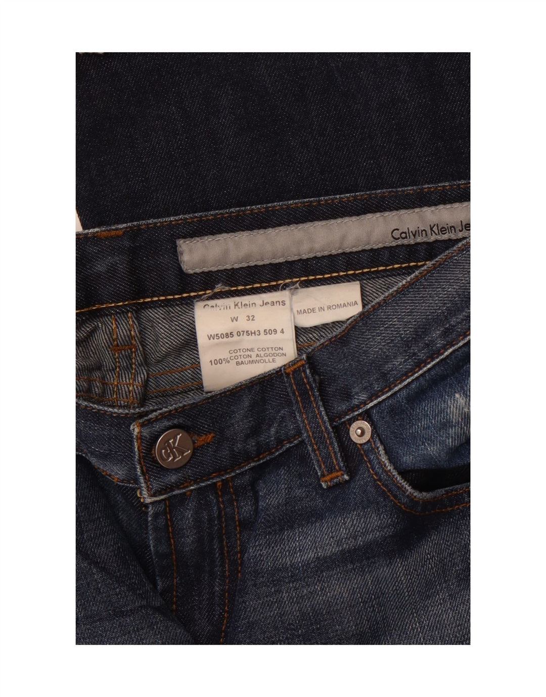 CALVIN KLEIN Dame Bootcut Jeans W32 L33 Marineblå Bomuld