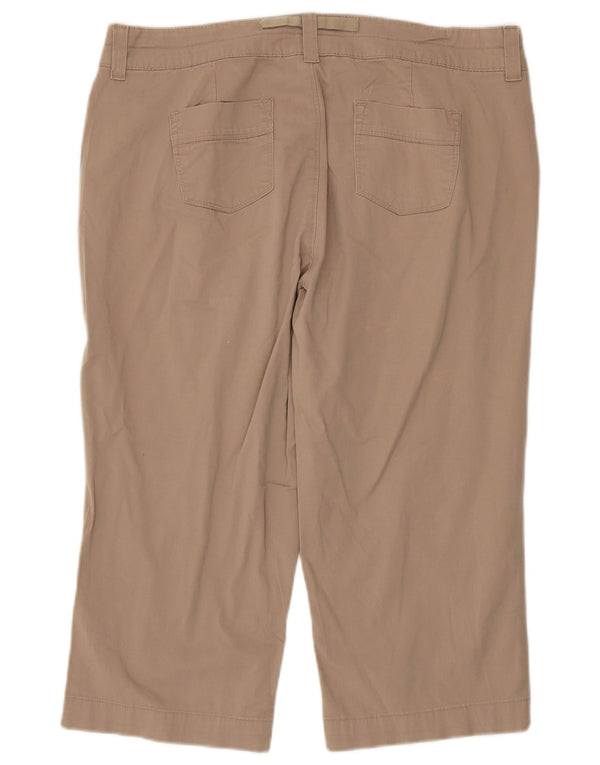 Lee Womens Riders Lige Capri Bukser US 16 2XL W36 L19 Beige Bomuld