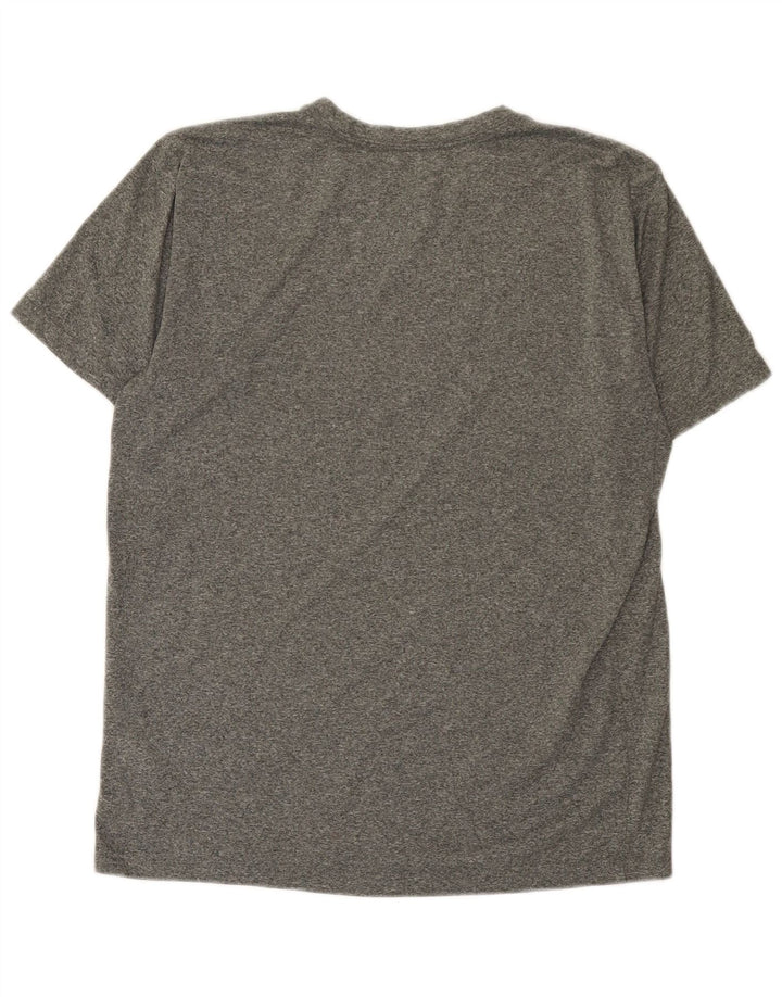 Nike Herre Dri Fit grafisk T-shirt Top Medium Grey Flecked Polyester