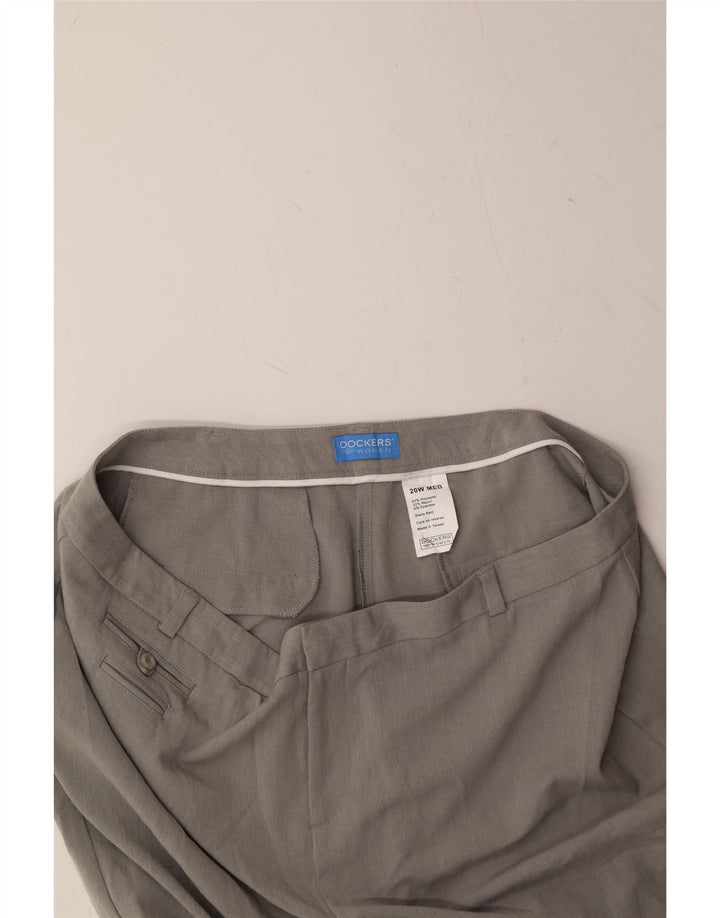 DOCKERS Womens Straight Cropped Trousers US 20 3XL W42 L26 Grey Polyester Vintage Dockers and Second-Hand Dockers from Messina Hembry 