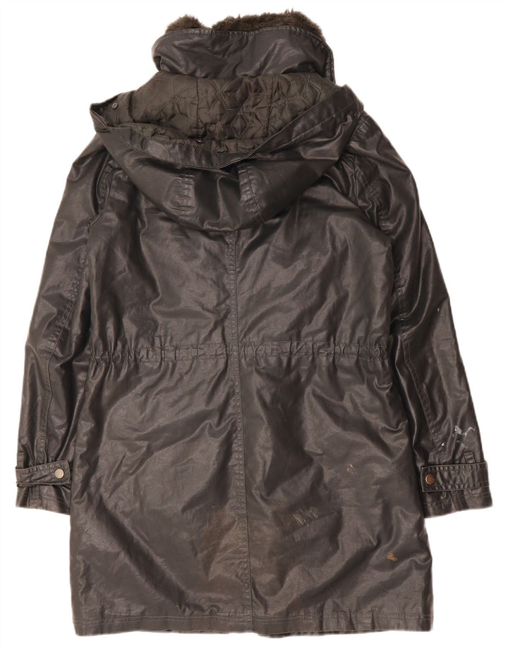 MINT VELVET Womens Hooded Overcoat UK 8 Small Grey