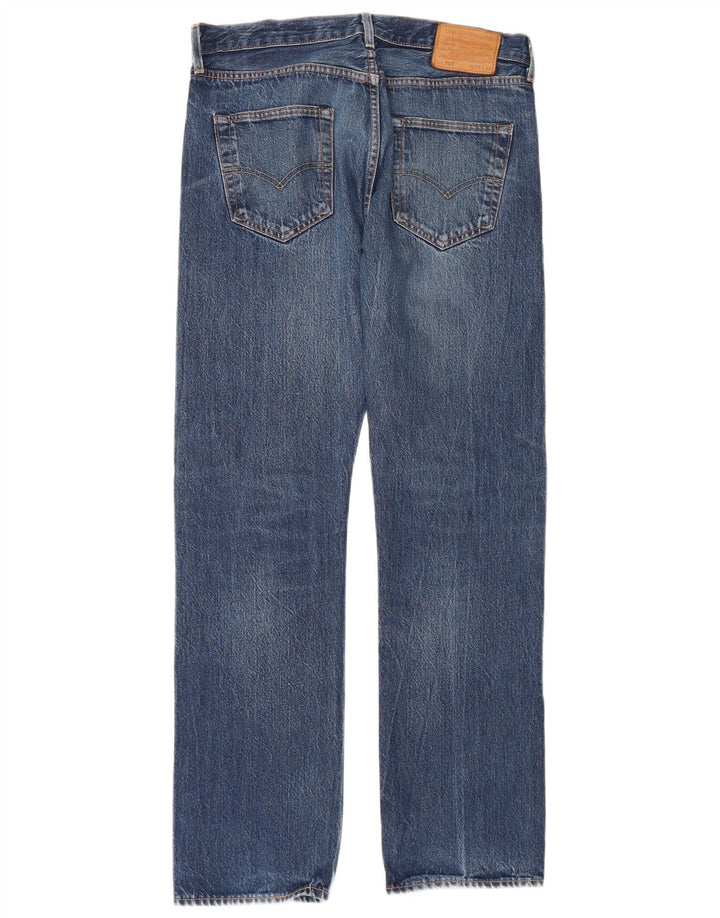 Levi's Herre 501 lige jeans W32 L32 blå bomuld