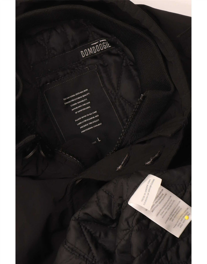 Bomboogie Womens Military Polstret Frakke UK 14 Large Black Polyester