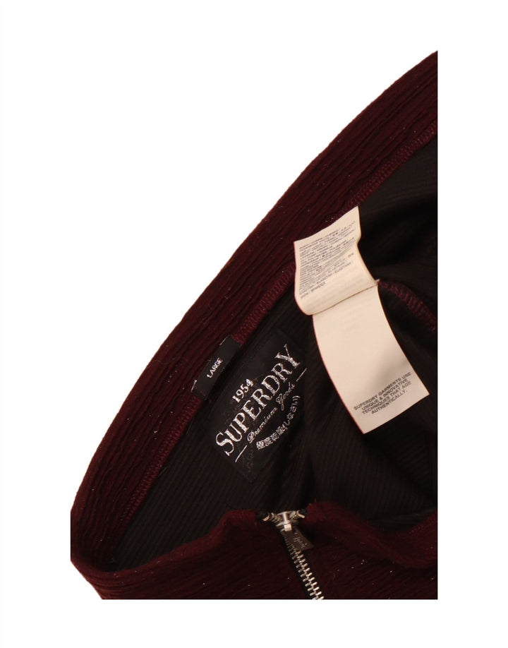 Superdry Mini-nederdel til kvinder Large W32 Burgundy Flecked Polyester
