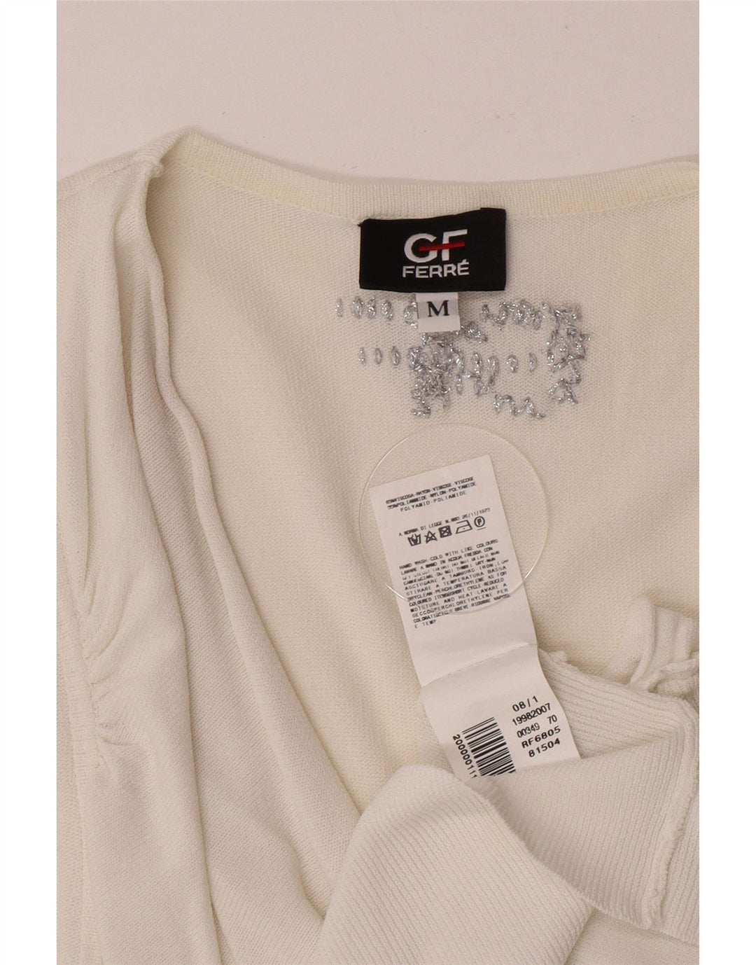 Gianfranco Ferre Dame ærmeløs bluse Top UK 12 Medium White Viscose