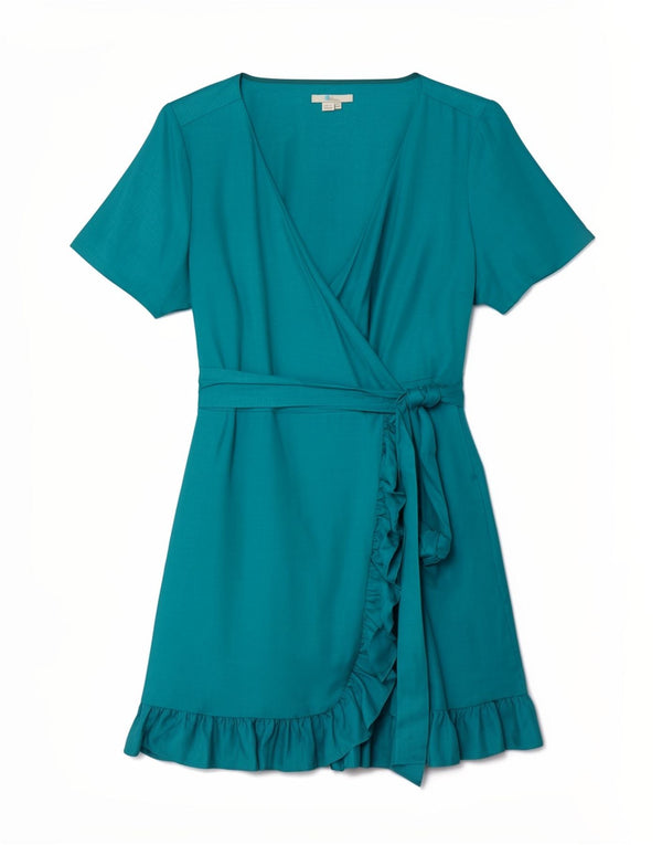 Boden Womens Flæser Wrap Dress UK 18 XL Blå Viscose