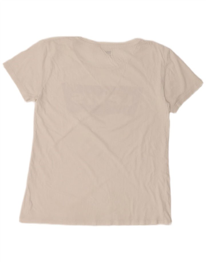 LEVI'S Dame Grafisk T-Shirt Top UK 10 Small White