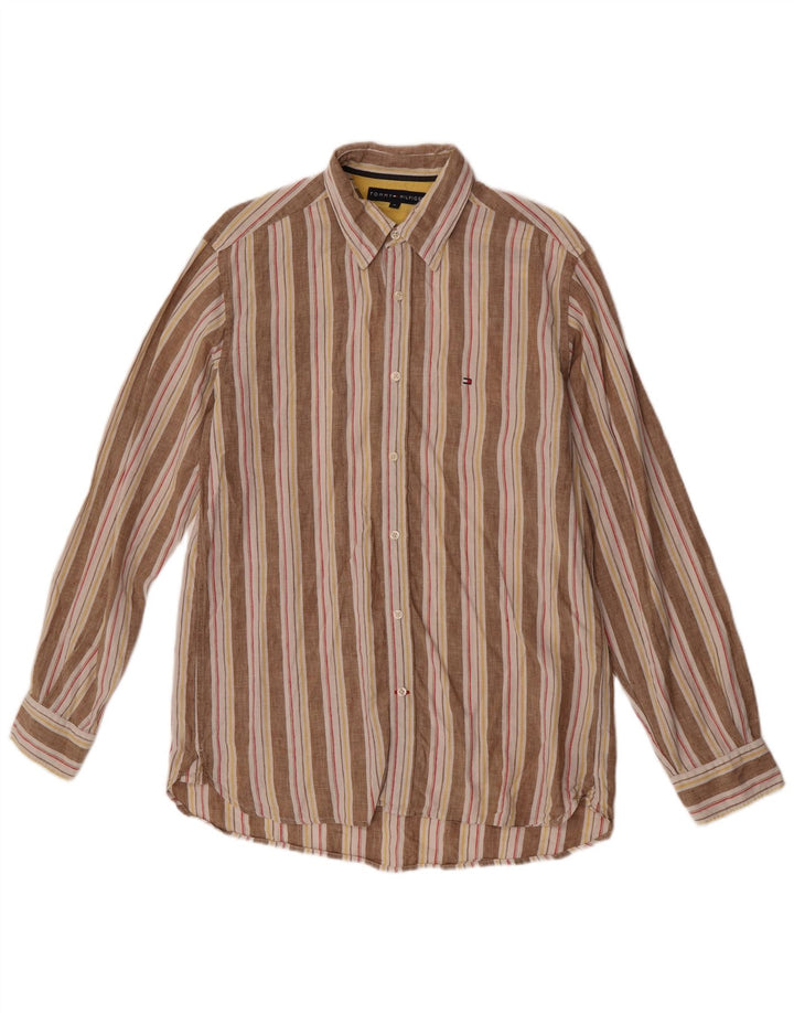 Tommy Hilfiger Herreskjorte Medium Beige Stribet hør