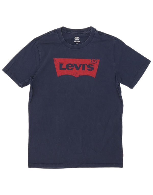 Levi's Herre Standard Fit Grafisk T-shirt Top Lille marineblå bomuld