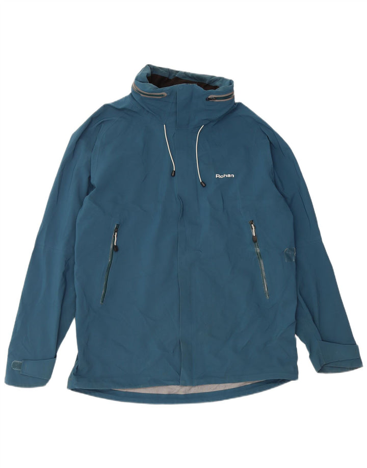 Rohan Herre Hooded Windbreaker Jacket UK 38 Medium Blue Polyamide