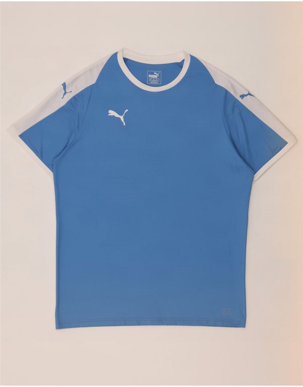 Puma Herre T-Shirt Top Stor Blå Colourblock Polyester