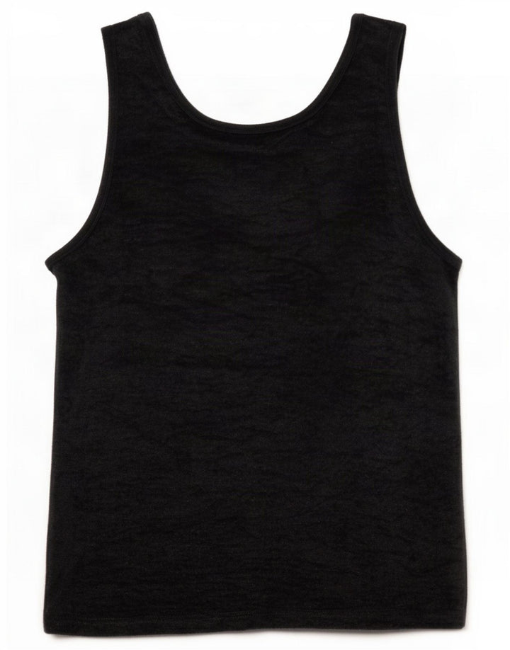 Vintage Dame Ærmeløs bluse Top IT 44/46 Stor Sort Polyester