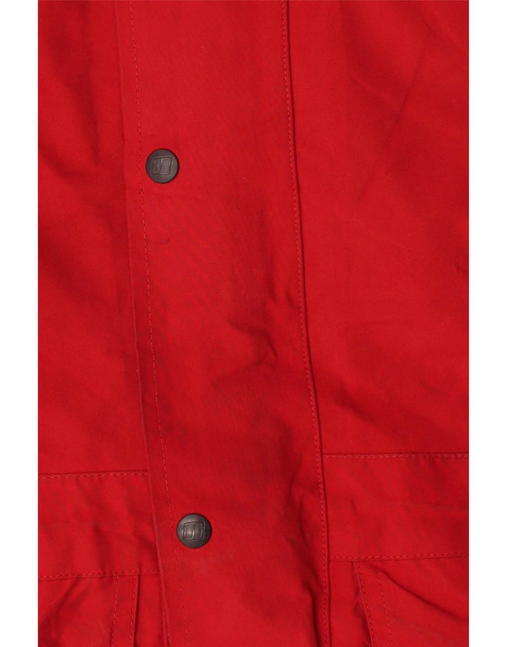 Berghaus Dame Hætte Oversized Regnjakke UK 18 XL Rød Nylon
