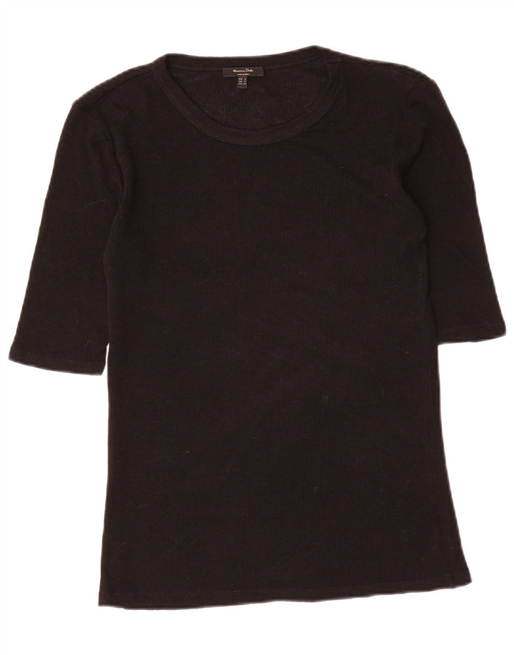 Massimo Dutti Dame T-Shirt Top UK 10 Lille Sort