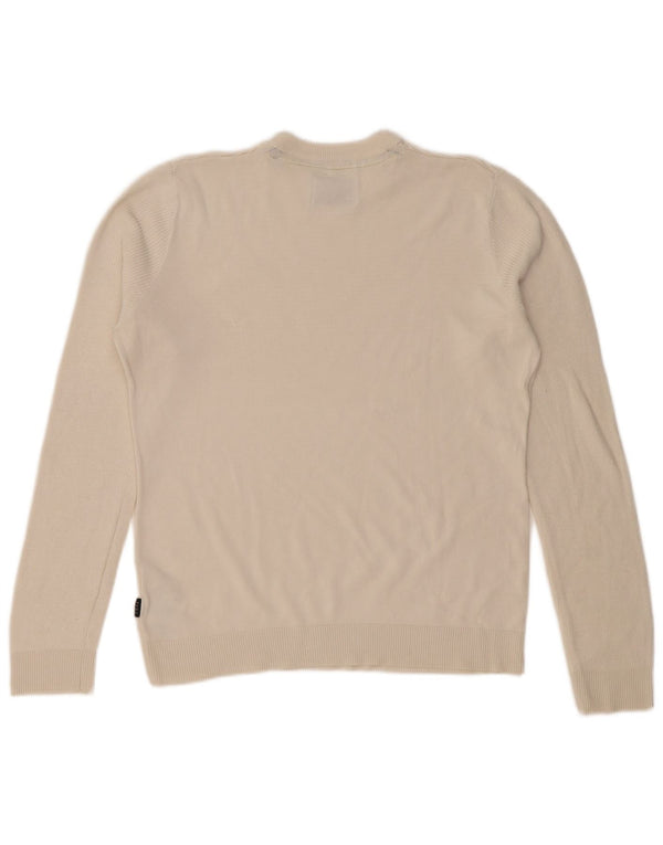 JACK & JONES Herre Core Crew Neck Jumper Sweater Medium Off White Bomuld