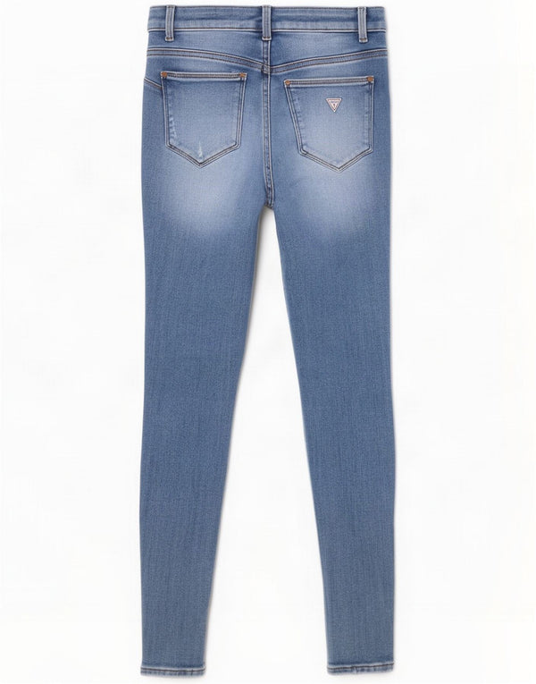 Guess Womens Curvy X Distressed Skinny Jeans W27 L28 Blue Cotton