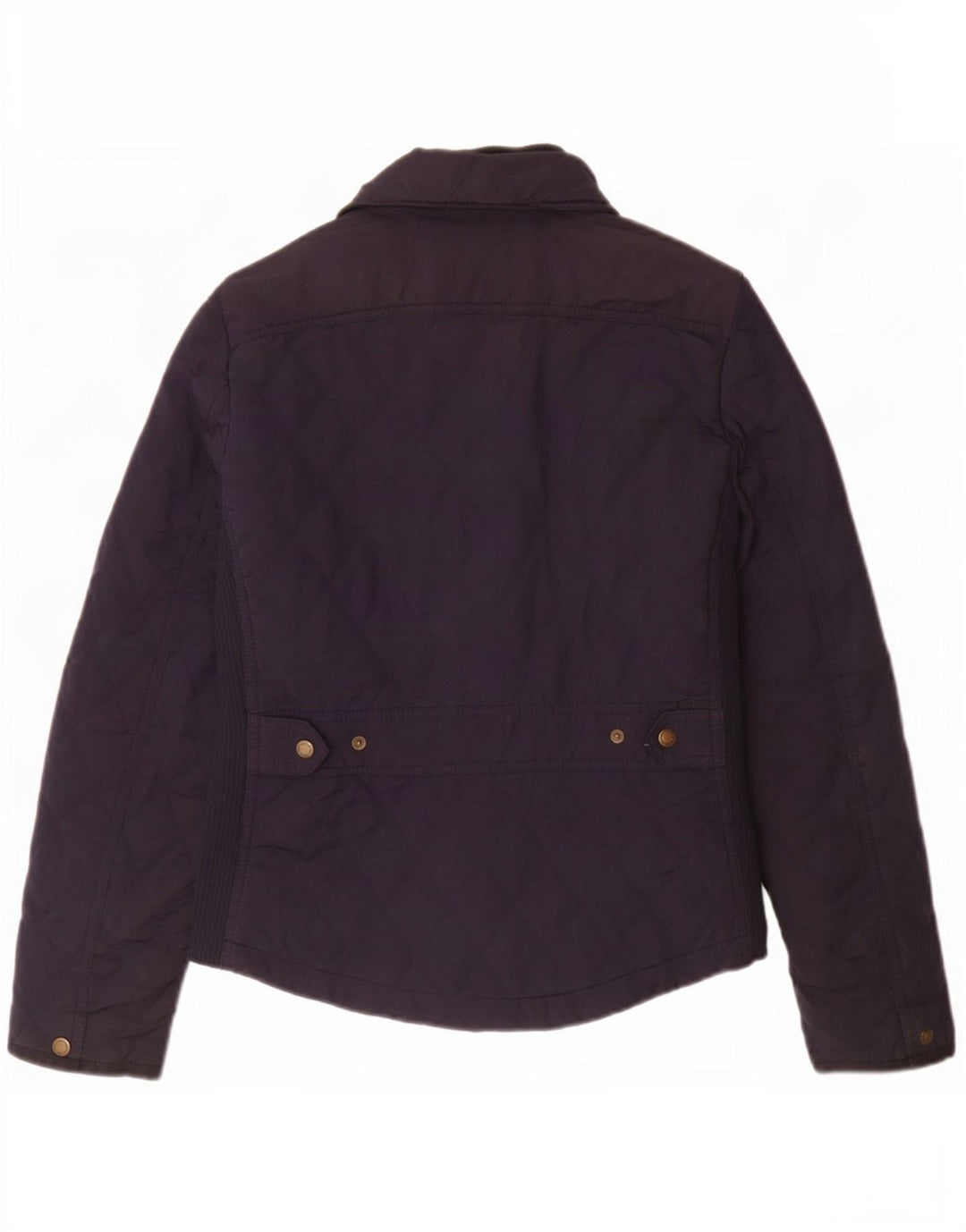 Massimo Dutti Dame Quiltet Jakke UK 12 Medium Navy Blue Polyester