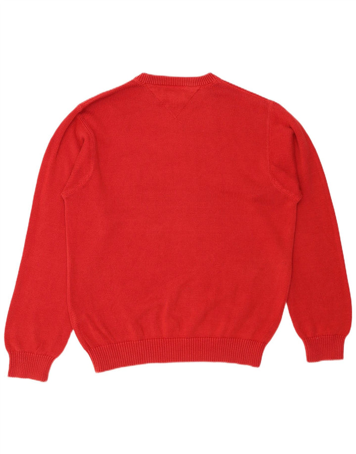 TOMMY HILFIGER Herre sweater med rund hals, stor rød bomuld