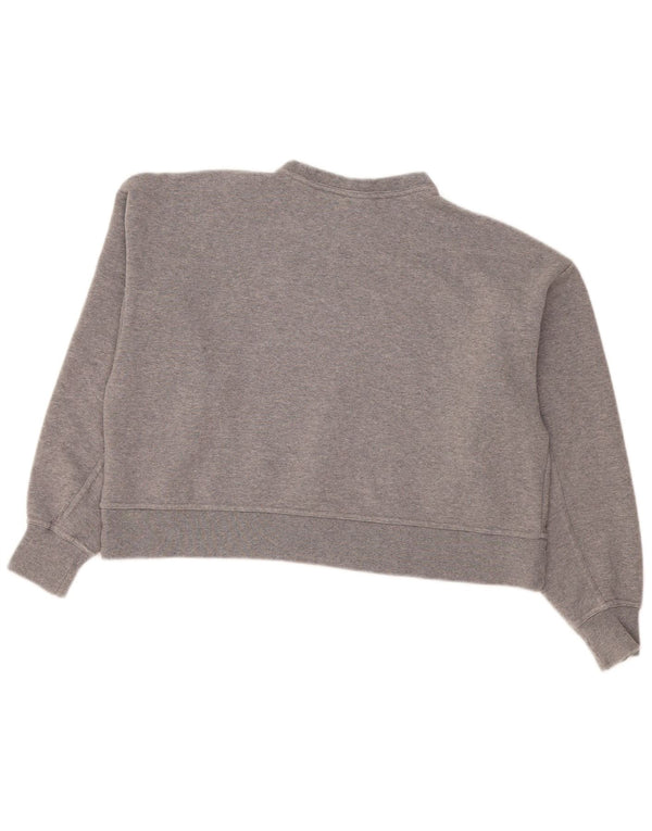 Nike Womens Crop Graphic Oversized Sweatshirt Jumper UK 10 Small Grey
