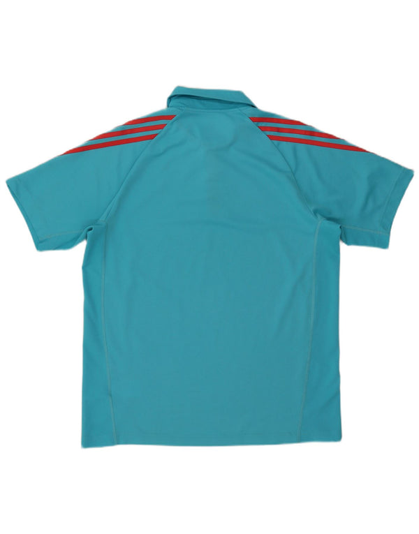 Adidas Herre Climalite Polo Shirt UK 44/46 Large Blue Geometric Polyester