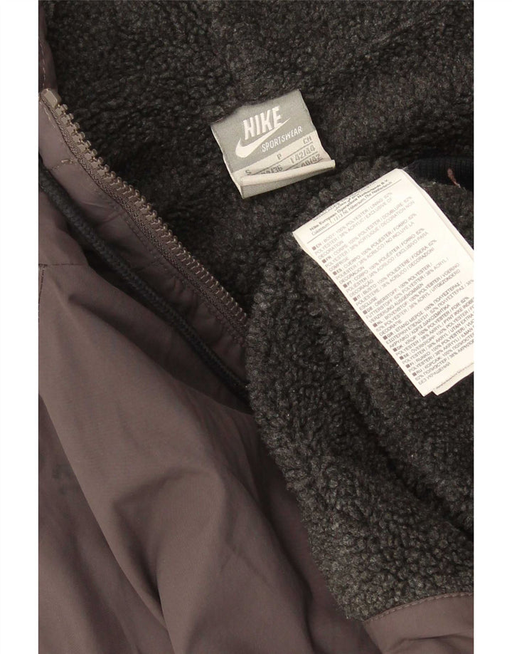 Nike Bomberjakke med hætte til mænd UK 34/36 lille grå Houndstooth-polyester