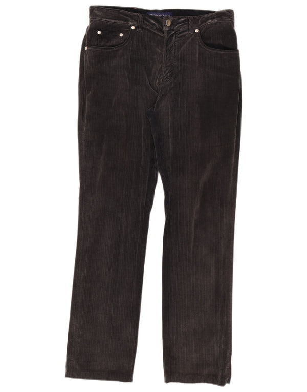 Trussardi Womens Straight Casual Trousers W29 L29 Grey Cotton
