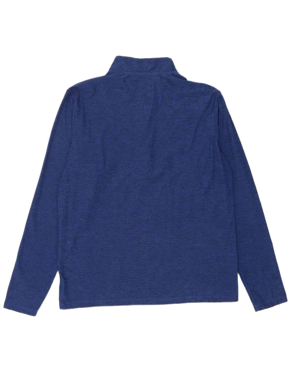 New Balance Herre Zip Neck Pullover Træningsdragt Top Large Blue Flecked