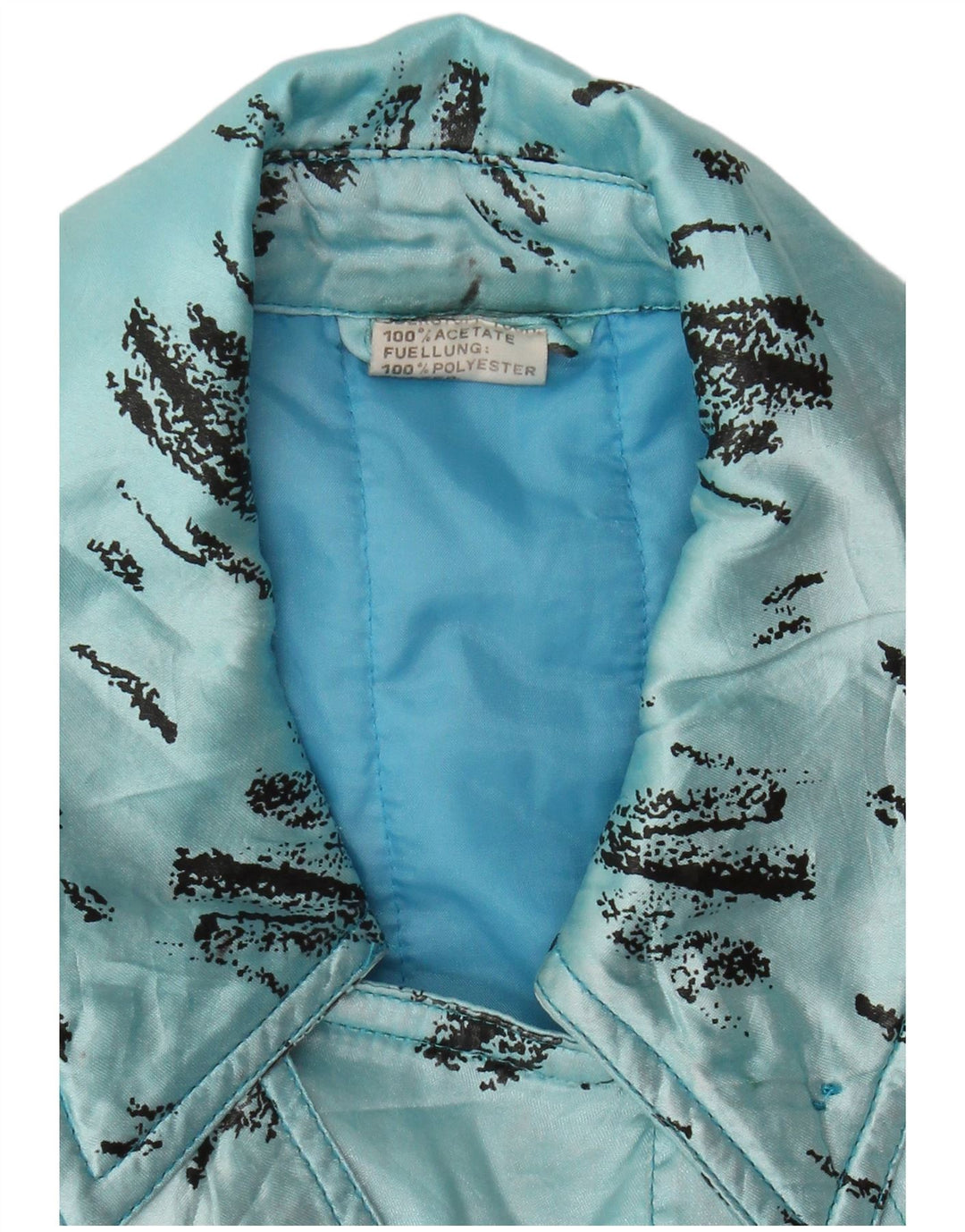 Vintage Herre abstrakt mønster Windbreaker Jacket UK 36 Small Blue