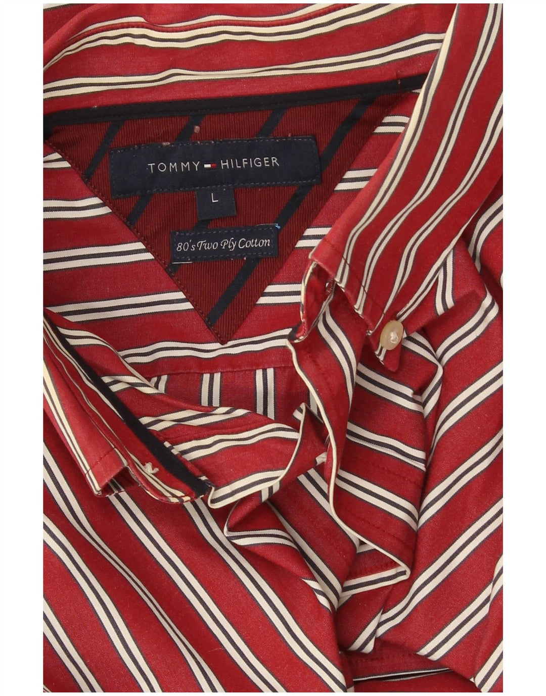 Tommy Hilfiger Herreskjorte Stor rødstribet bomuld