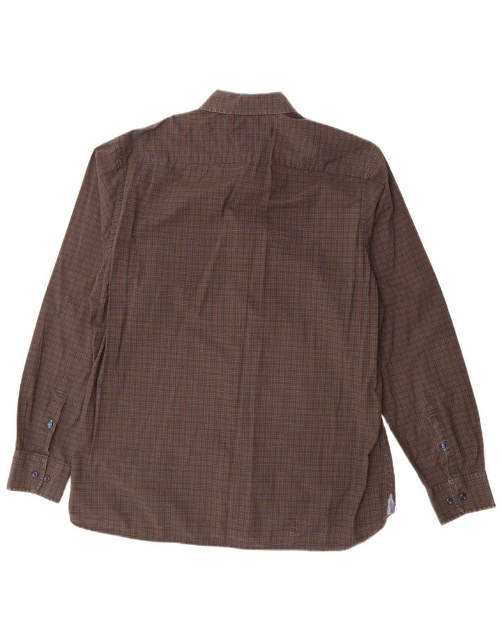 Tommy Hilfiger Herre Custom Fit skjorte Stor brun ternet bomuld