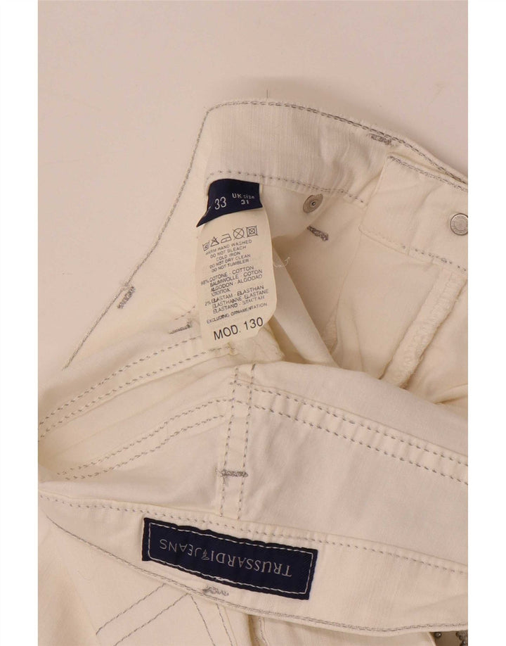 Trussardi Dame Bootcut Jeans W31 L30 Hvid Bomuld