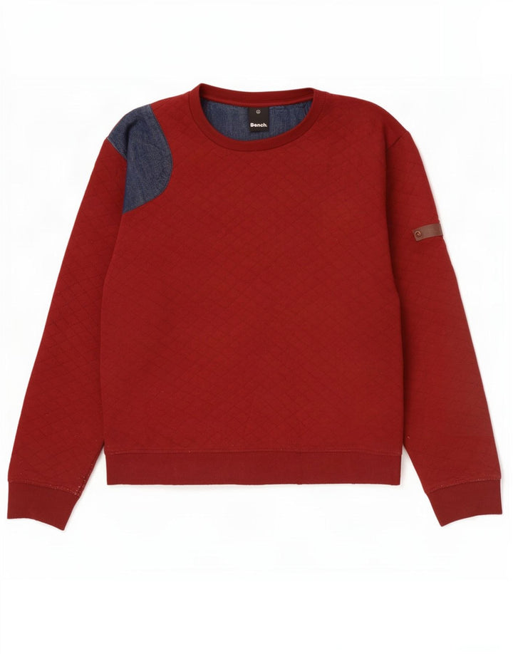 Bænk Herre Sweatshirt Jumper Stor Rød Colourblock Bomuld