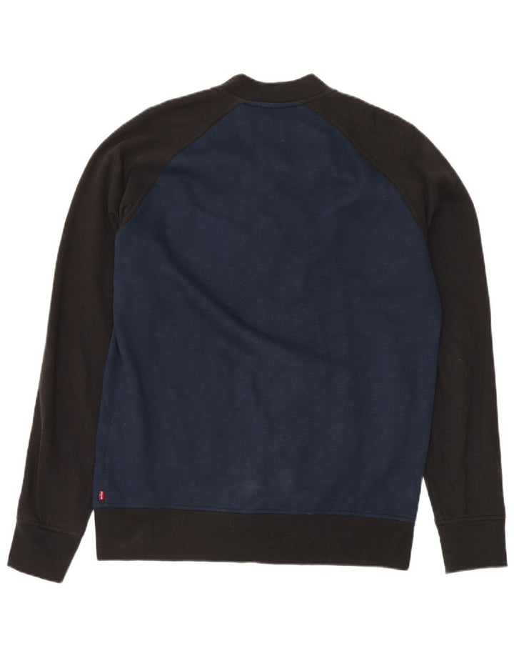 LEVI'S Herre Varsity Jacket UK 40 Large Navy Blue Colourblock Bomuld